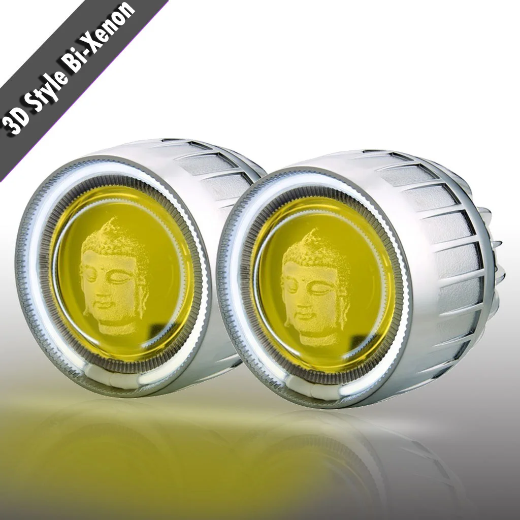 

2GB bi xenon kit  projector lens light circle inside with CCFL Angel eyes Devil eyes car light bi xenon h4