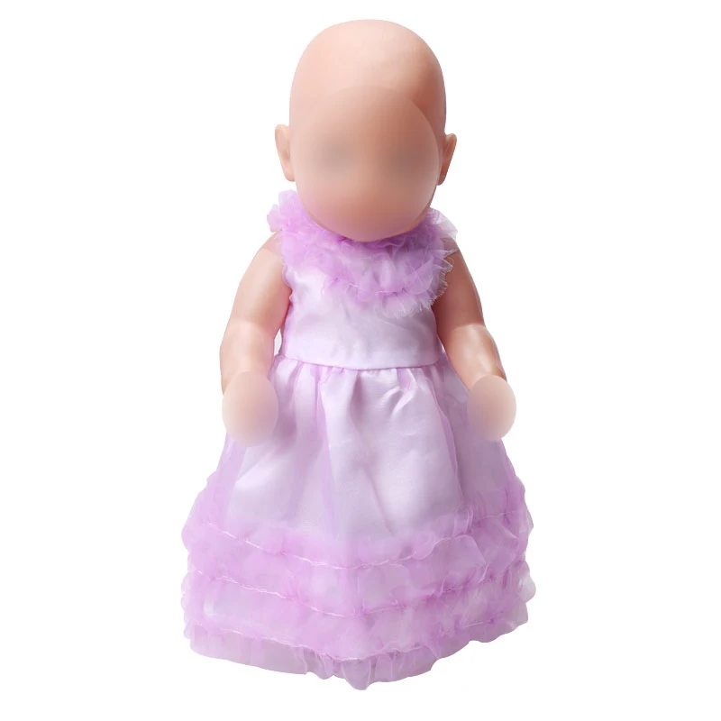 

43 cm baby dolls dress new born Princess party evening gown Baby toys fit American 18 inch Girls doll f415