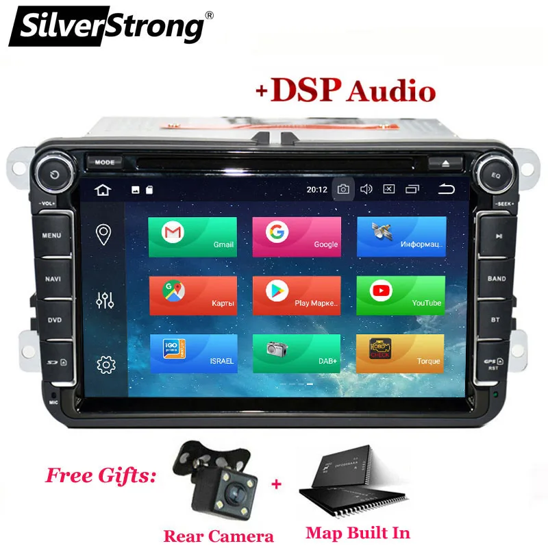 SilverStrong 4G+ 32G Android9.0VW автомобильный DVD TPMS для Volkswagen PASSAT для Golf MK6 Navi gps B5 B6 B7 801X5 - Цвет: 801X5 CAM DSP