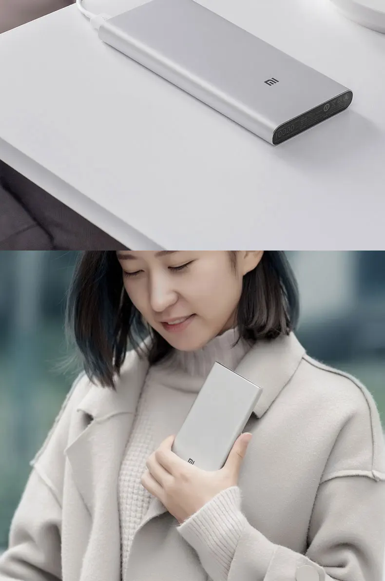 New Xiaomi Mi 10000mAh Power Bank 3 Two-way Quick Charge USB-C Dual Input Dual Output PLM12ZM 10000 mAh Extenal Battery