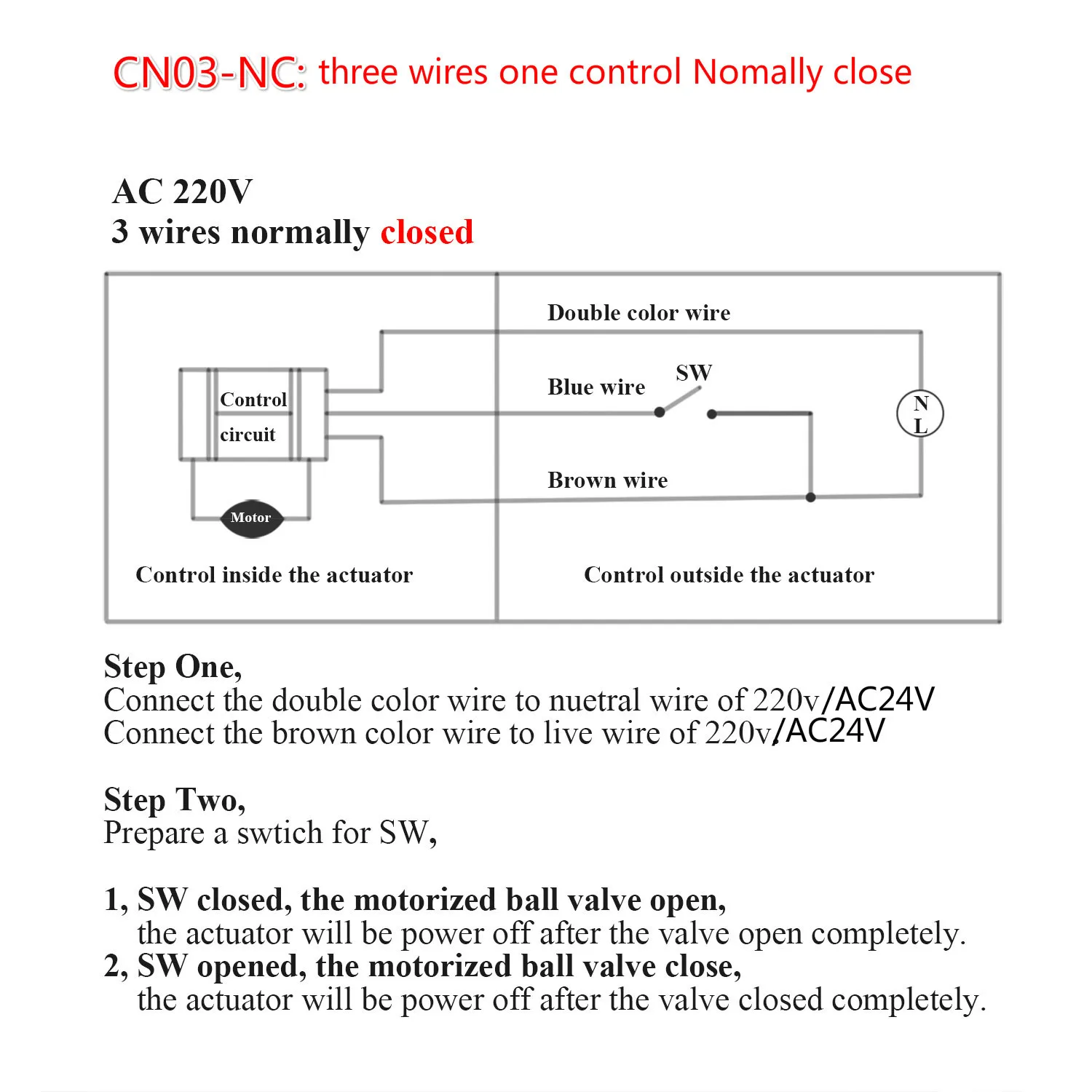 AC220V/24 V DC5V/12 V/24 V 3 way латунный моторизованный шаровой клапан электрический шаровой клапан с электрическим приводом DN15-DN40 нормально открывания/закрывания