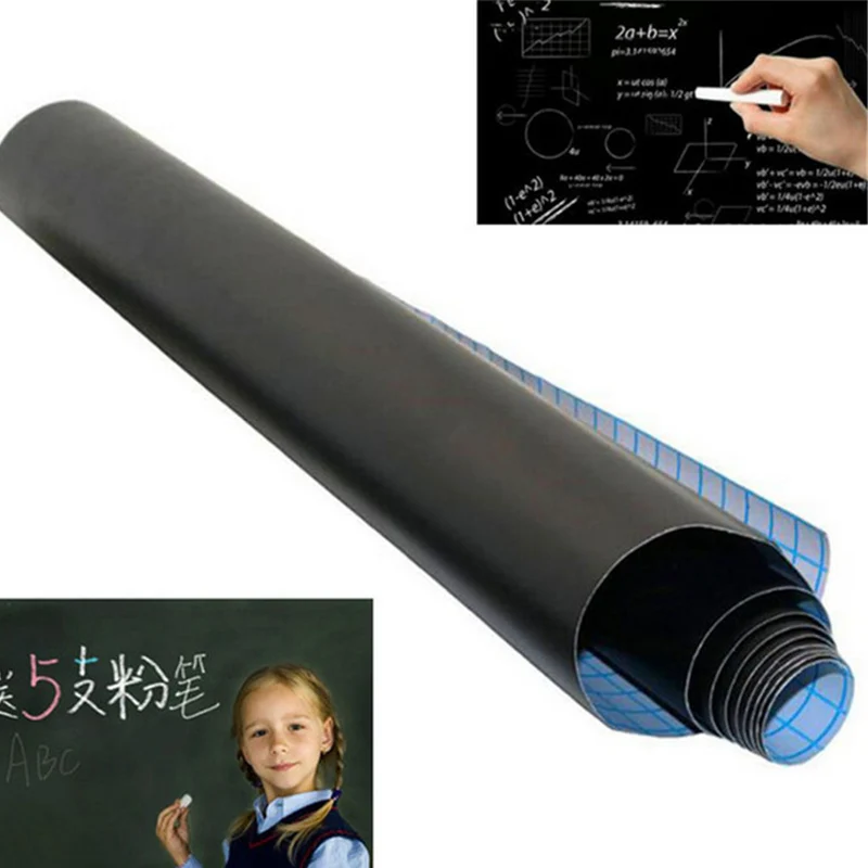 

1 Pcs Blackboard Stickers Removable Vinyl Draw 45x100cm Erasable Blackboard Learning Office Notice School Office Supplies