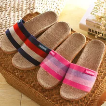 Linen Slippers Female Thick Bottom Indoor Non-slip House Furnishing Couple Slippers Women Flat Slippers senza fretta summer women shoes home linen slippers couple indoor thick bottom slippers non slip floor shoes