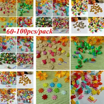 

50-100PCS Random Mixed Decorative Buttons Lovely Conveyance Mix Sewing Plastic Buttons Flatblck Scrapbooking