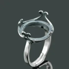 13*15 мм 925 стерлингового серебра Девушки Женщины полу крепление основы заготовки база чистый блокнот кольцо Свадебная Ювелирная фурнитура для рукоделия A1924