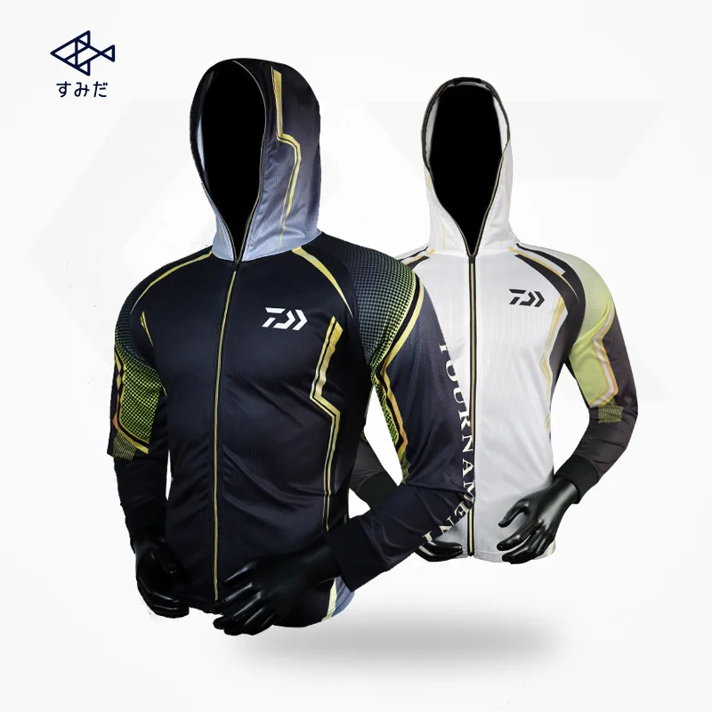 

2018 NEW DAIWA Fishing clothes summer DAWA Cold sensation Long sleeve Sunscreen Breathable Ultrathin Hooded DAIWAS Free shipping