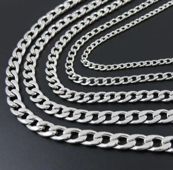 Lot 3 meters in bulk Stainless Steel 6mm Figaro Chain Link Jewelry finding DIY