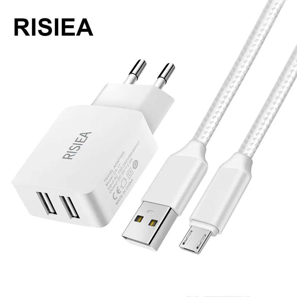

RISIEA 5V 2A adapter USB charger 1m nylon Micro usb cable Fast Charger Data Cable for Samsung Huawei xiaomi redmi phone charger
