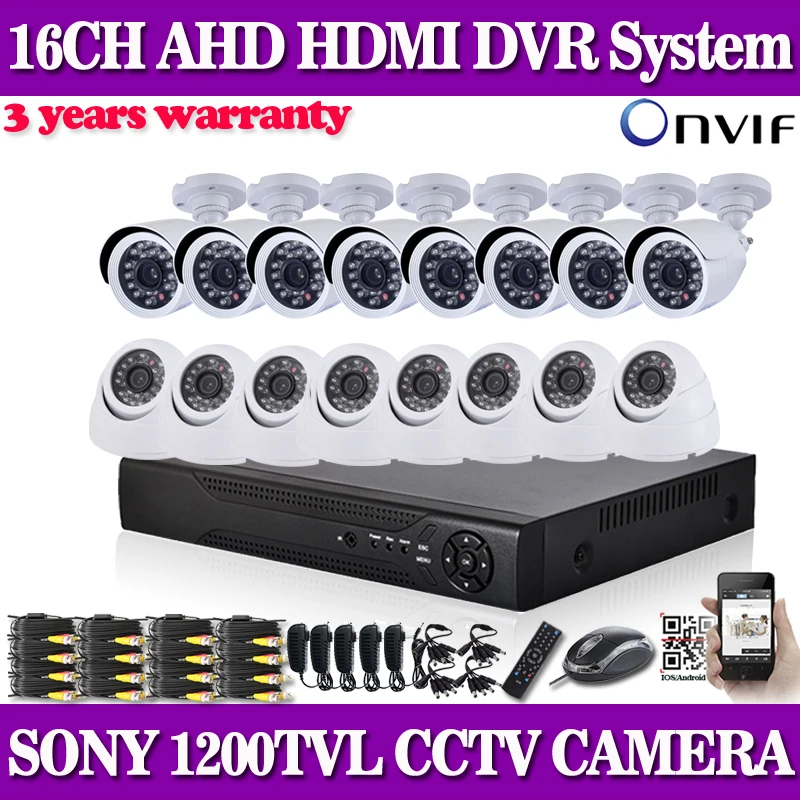 

AHD CCTV DVR 16CH CCTV Security Camera System 1200tvl Outdoor indoor Day Night Camera Kit Video Surveillance System no HDD
