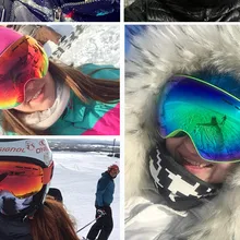Профессии, катания на лыжах, сноуборде, двухслойные UV400 Анти-туман большой Лыжная маска очки для лыжного спорта мужские и женские зимние очки для катания на сноуборде