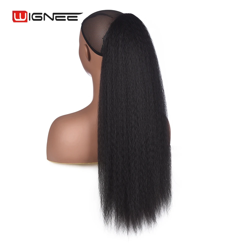 Wignee 22 "кудрявый прямой конский хвост для женщин термостойкие синтетические
