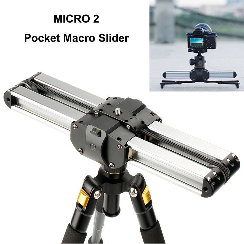 

MICRO 2 Pocket Macro Slider Camera Track Video Rail Easylock Low Stand Macro Blacket Track Rail for Video Camera DSLR Camcorder