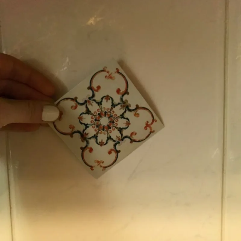10 шт./партия 8x8 см Водонепроницаемый Керамика плитка наклейки Self клейкие плитки арт Диагональ 3D пол наклейки для Гостиная Спальня
