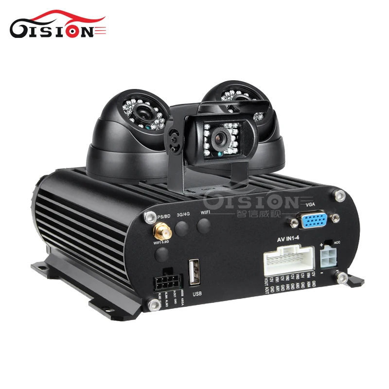  4CH HDD disco duro del coche del vehículo móvil Dvr grabar vía GPS Mdvr reproducción de vídeo H.264