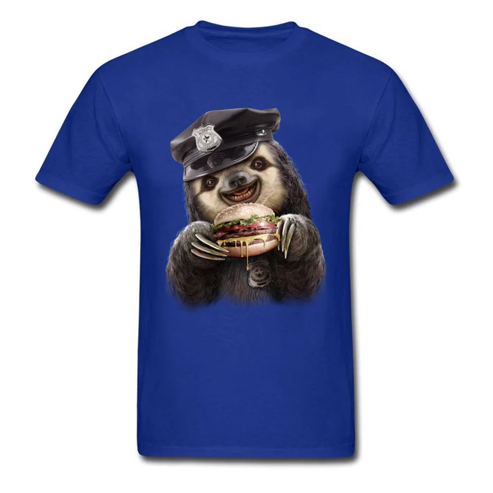 BURGER COP Summer/Autumn All Cotton O-Neck Tees Short Sleeve Crazy Tee-Shirt Funny Summer T-shirts Drop Shipping BURGER COP blue