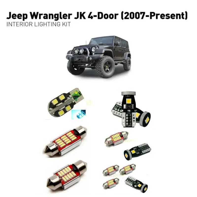 Светодиодные внутренние фары для Jeep wrangler jk 4 дверные 2007 + шт. светодиодные