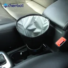Cherrboll Car Garbage Fits Cup Holder In Console or Door v v Garbage Dust Case Holder Bin GPS Car Holder Car Air Freshener