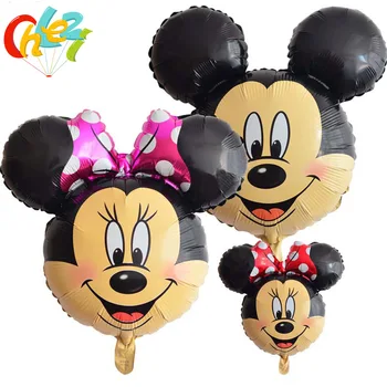 

50 pcs Mickey Minnie Mouse Head Foil Balloons happy Birthday Helium Globos Wedding Party Decoration supplies 70*65CM Wholesale