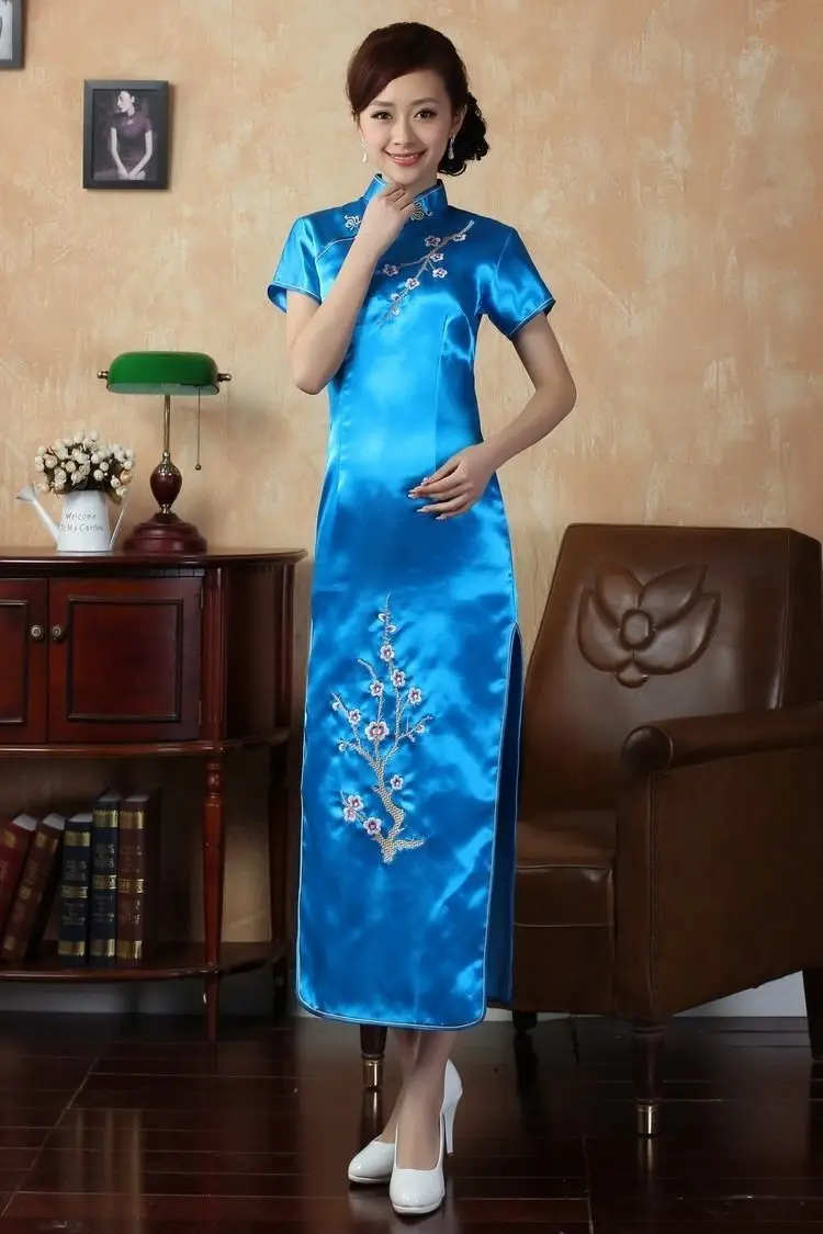 Модное платье в китайском традиционном стиле Cheongsam Женская Вышивка клубов вечернее китайское платье-Ципао S M L XL 2XL 3XL