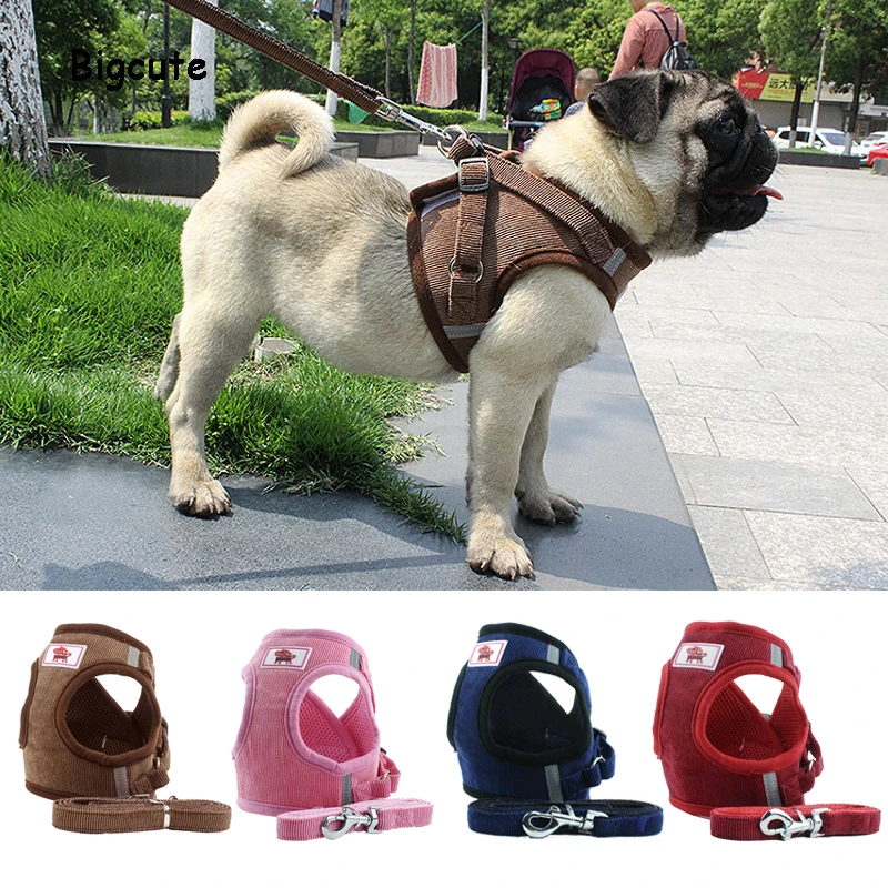 

Pet Dog Cat Harness with Leash Adjustable Vest Walking Supplies Soft Breathable Collar Puppy for Small Medidum Large Dogs