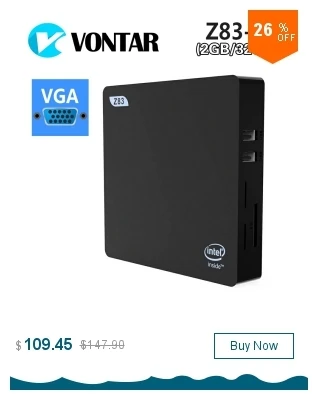 VONTAR Мини ПК Atom x5-Z8350 Поддержка Windows 10 и Linux 4 Гб 64 Гб Bluetooth 4,0 USB3.0 1000M LAN 2,4G+ 5,8G двойной Wifi tv Box