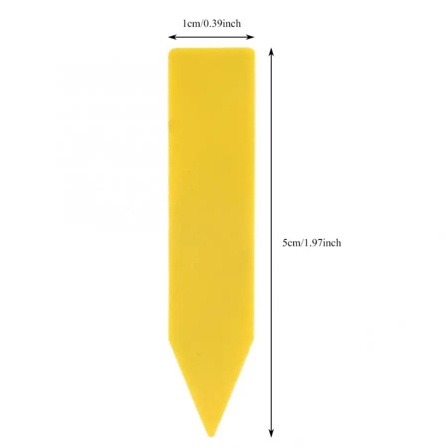 Этикет 100 шт Пластиковые цветы, растения, семена, имя, бирка, этикетка, маркер, tribulus terrestris - Цвет: Цвет: желтый