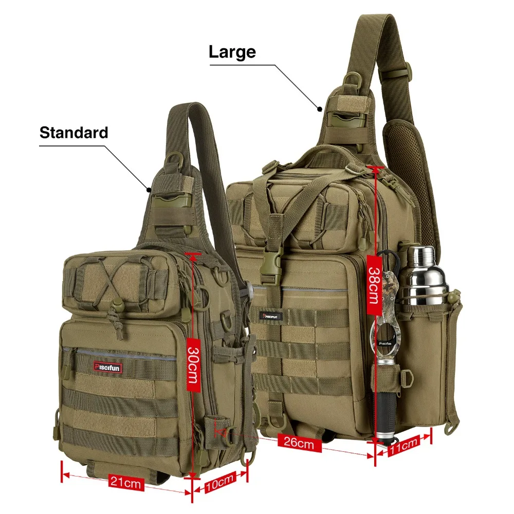  Piscifun Fishing Tackle Bag Waterproof Nylon 2 Sizes Single Shoulder Backpack Hand Chest Bag Outdoo - 32974652223