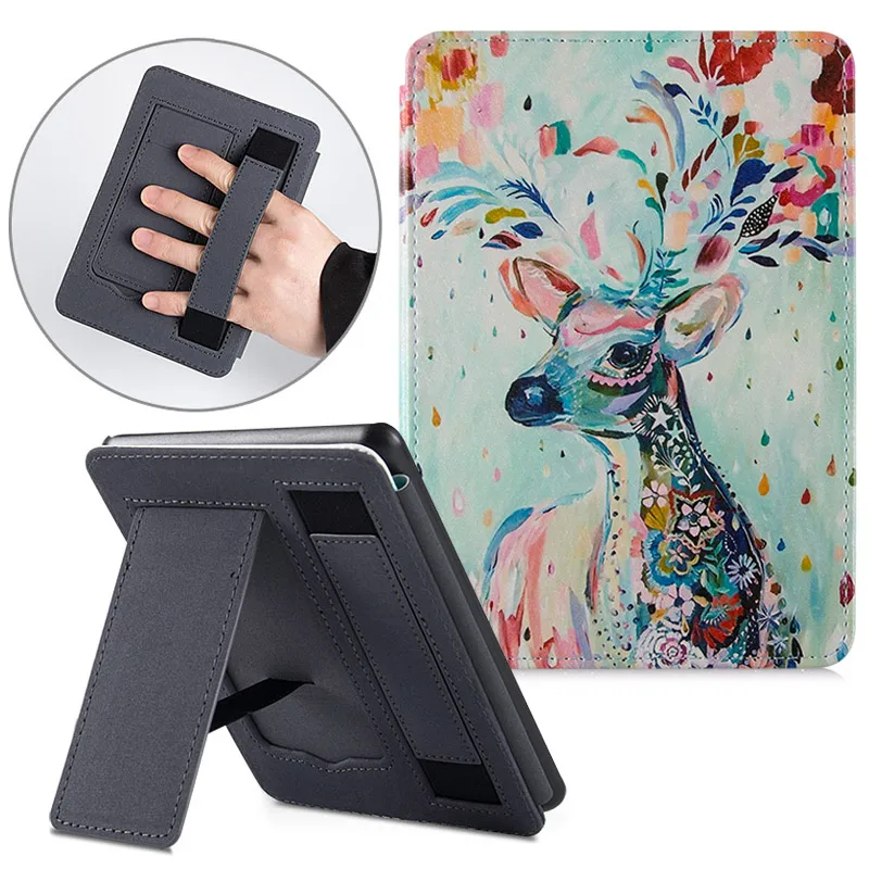 Магнитный чехол AROITA для всех-New Kindle e-Books(выпуск 10-го поколения-, модель J9G29R)-Чехол-подставка с ремешком на ру - Цвет: Christmas Deer