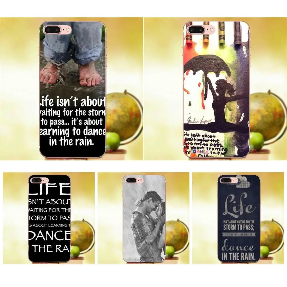 Life Quote Dance In The Rain мягкий чехол из ТПУ для Moto G G2 G3 G4 G5 HTC 530 626 628 630 816 820 One A9 M7 M8 M9 M10 E9 Plus