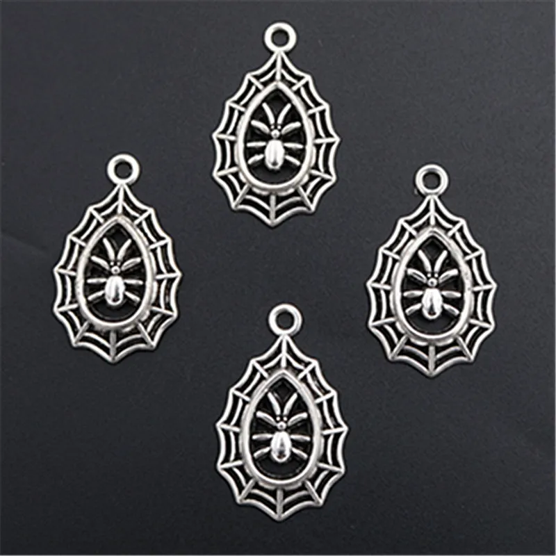 

WKOUD 10pcs Antique Silver Water Drop Spider Web Charm Alloy Pendants Necklace Bracelet DIY Metal Jewelry Findings A1420