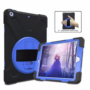 

Case for Apple New iPad 9.7 2017 2018 6th generation Tablet A1822 A1893 Kids Safe Shockproof Armor cover Hand Strap & Neck Strap