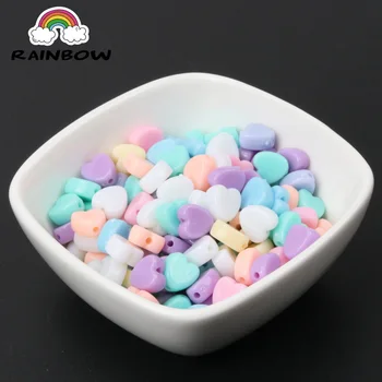 

Diy Mixed Spring Color Acrylic Heart Spacer Beads For Handmake Jewelry Making 9x8mm 100PCs