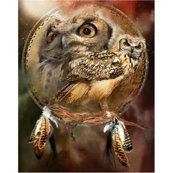 

DIY square Diamond Painting Cross Stitch Kits Owl Dream Net full rhinestone Mosaic 5d Diamond Embroidery Patterns Rhinestones