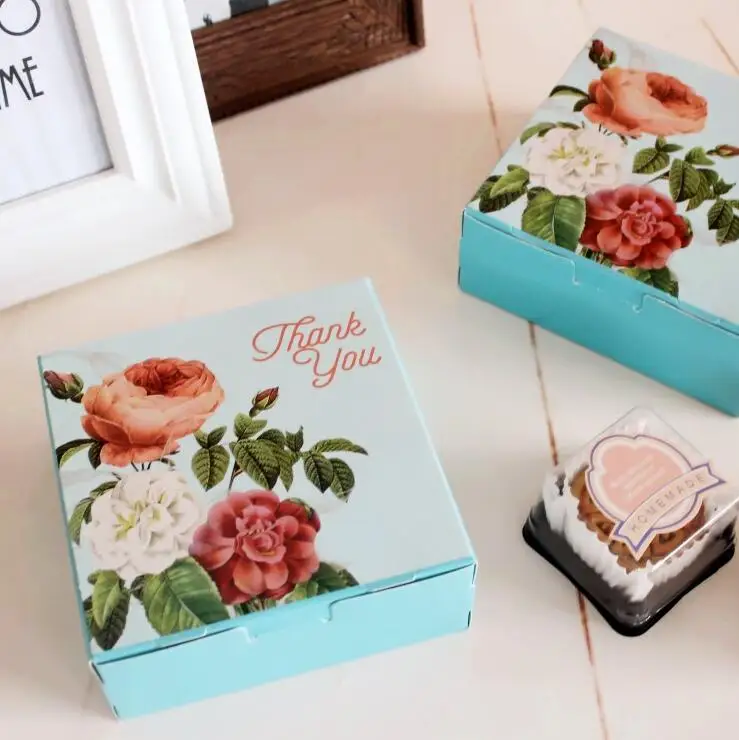 30 шт. упаковочная коробка Mooncake красивые с цветочным принтом бумажная Свадебная
