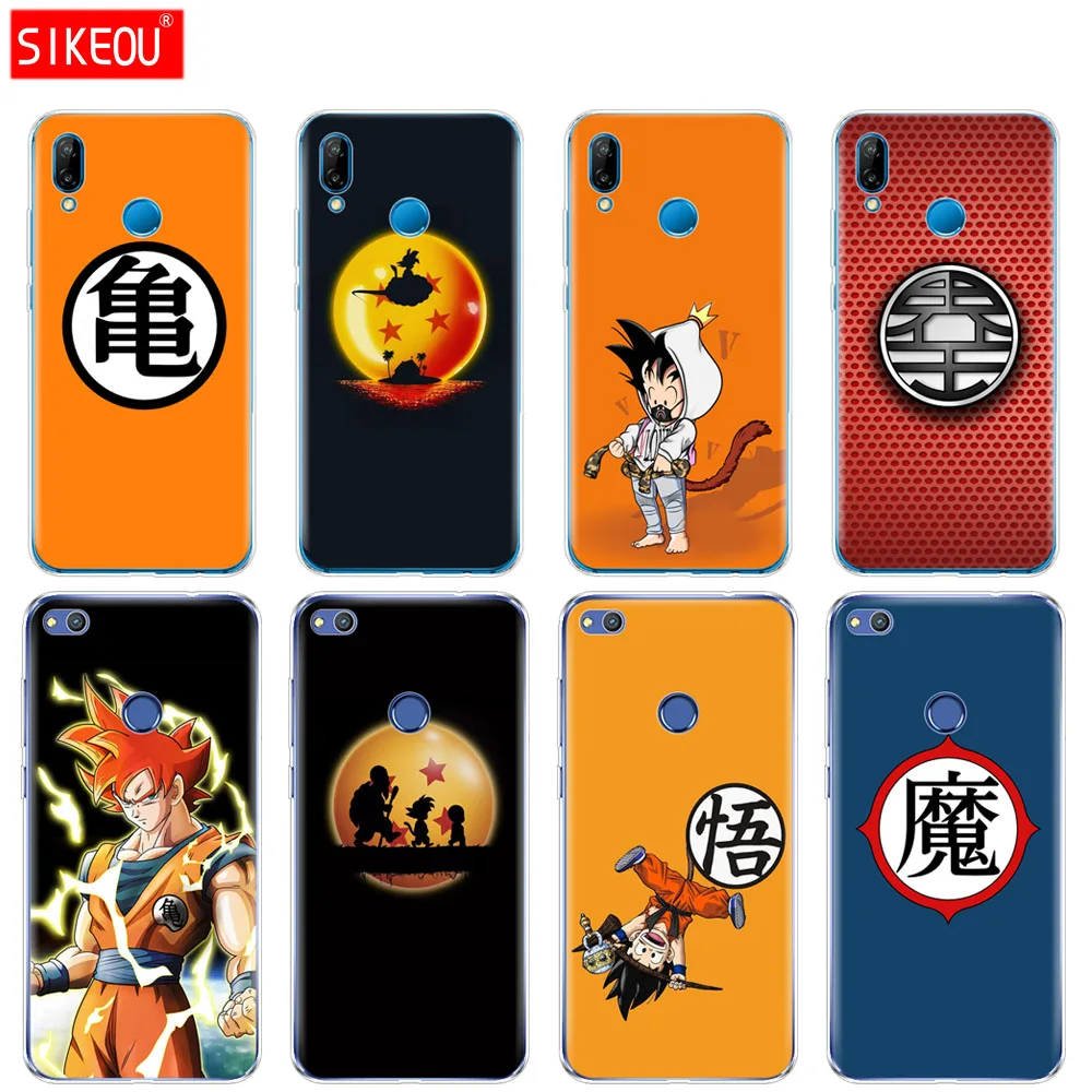 

Silicone Cover Phone Case For Huawei P20 P7 P8 P9 P10 Lite Plus Pro 2017 P Smart Dragon Ball Saiyan Goku logo