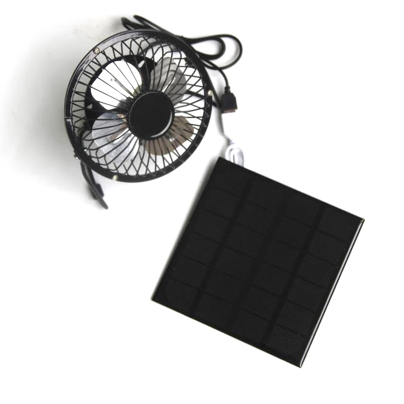 BUHESHUI, 3,5 Вт, 3 Вт, солнечная панель, железный вентилятор для дома, офиса, на открытом воздухе, для путешествий, рыбалки, 6 дюймов, 4 дюйма, охлаждающий вентилятор, USB