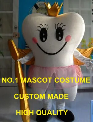 

Golden Queen Teeth Tooth Mascot Costume adult size cartoon character dentist advertising fancy dress suit kits 2465