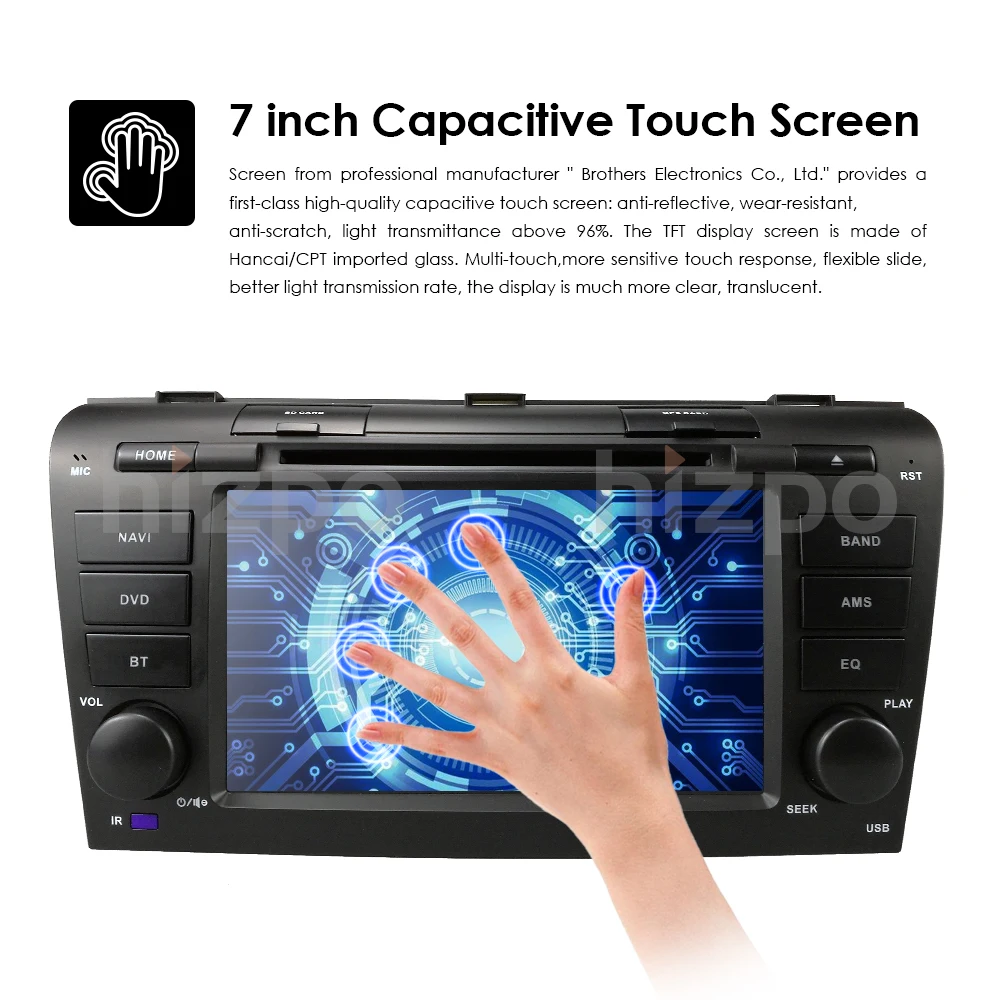 Perfect 7" 2 din AutoRadio Car DVD Stereo Player for MAZDA3 MAZDA 3 2004 2005 2006 2007 2008 2009Tape Recorder Bluetooth GPS Navi 3G RDS 12