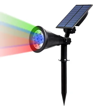 

LED Solar Spotlight Auto Color-Changing Waterproof Outdoor Solar Lamp RGB Garden Solar Light led Waterproof