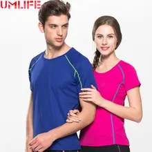 UMLIFE, женские спортивные топы для занятий йогой, быстросохнущие, с коротким рукавом, для мужчин, для бега, фитнеса, спортивная одежда, облегающая футболка для тренировок, для девушек