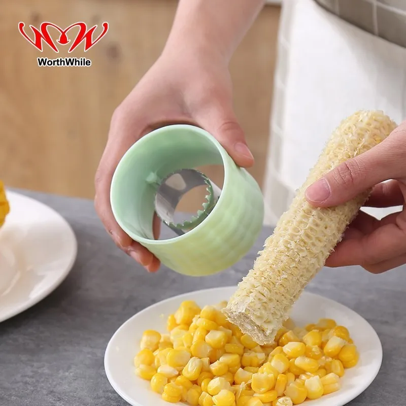 Útil práctico separador de maíz grano separador de acero inoxidable removedor de mazorca cortador cocina herramientas de cocina al aire libre Camping barbacoa