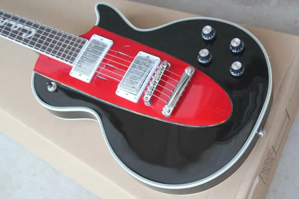 

free shipping china factory custom new LP black&red Electric Guitar real photos high quality 2