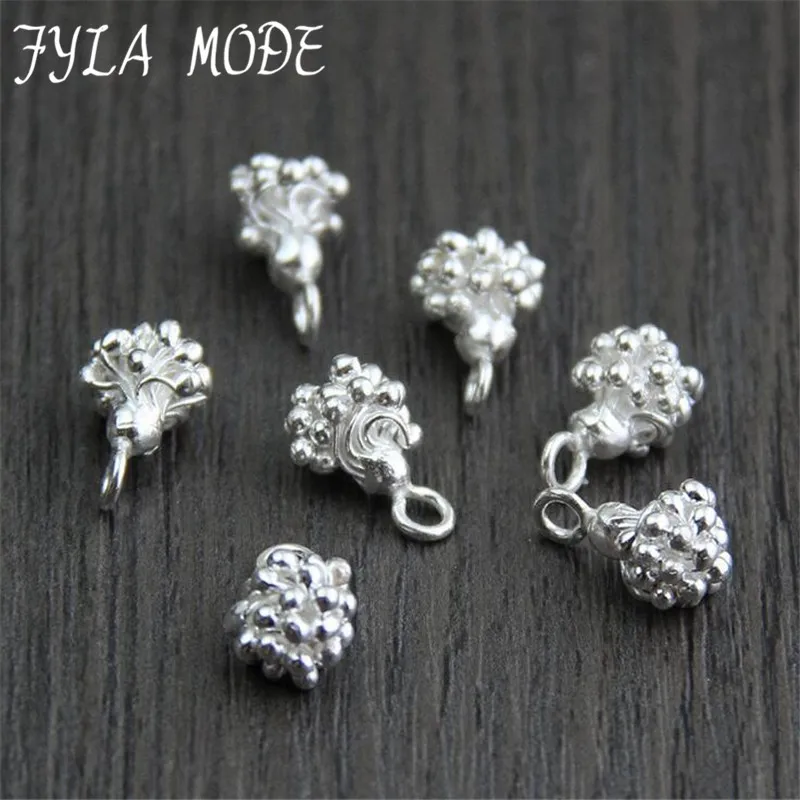 

Fyla Mode 1PCS 9mm*14.9mm Antique 925 Thai Silver Fruit Charms Grape Charms For Jewelry DIY 1.70G WTL057