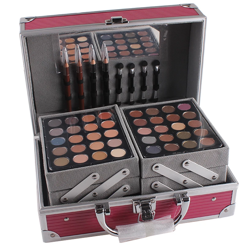 MISS ROSES Professional makeup set Aluminum box with eyeshadow blush contour powder palette for makeup artist gift kit 7007-002