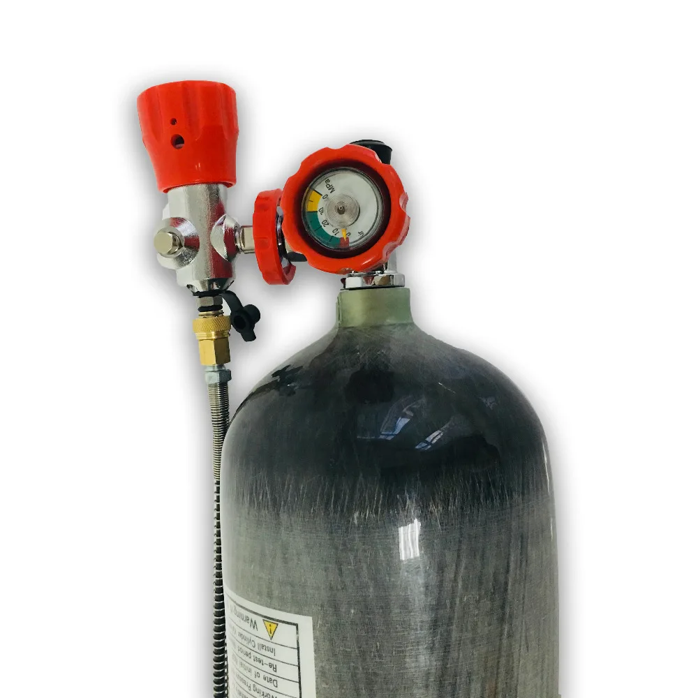 AC168101 Hunting PCP Paintball Gun Tank HP 300bar Composite Carbon Fiber Gas Cylinder With Gauge Valve And Fill Station Acecare