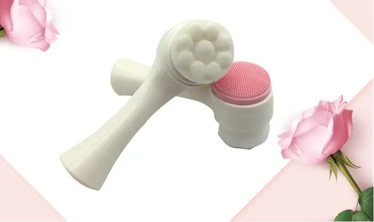 SAIANTTH, стоячая кисть для мытья лица, ручная Очищающая щетка, двухсторонняя силиконовая 3D щетка для чистки лица, косметический инструмент для ухода за кожей