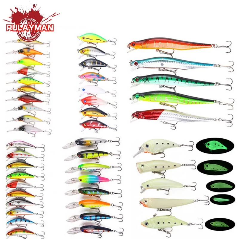

RULAYMAN 2018 New Arrival Lure bait kit Minor 46PCS/set Combination Tackle Outdoor Fishing gear Factory Wholesale RM121