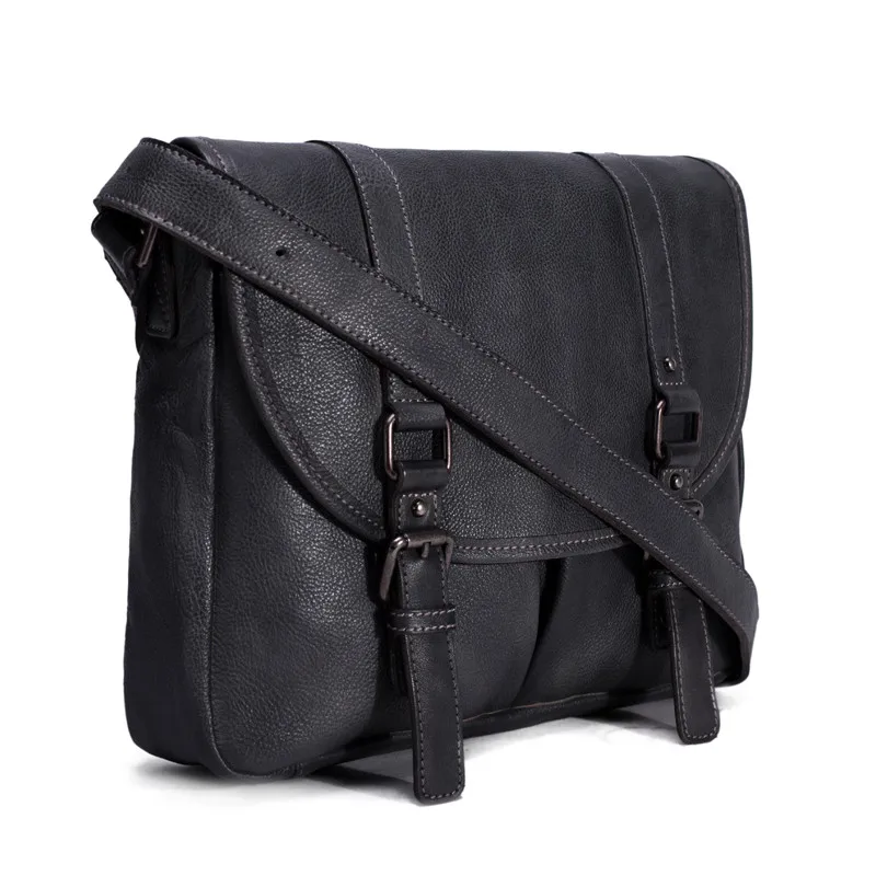 Handmade Vegetable Tanned Leather Men's Messenger Bag Shoulder Bag Satchel Bag 2