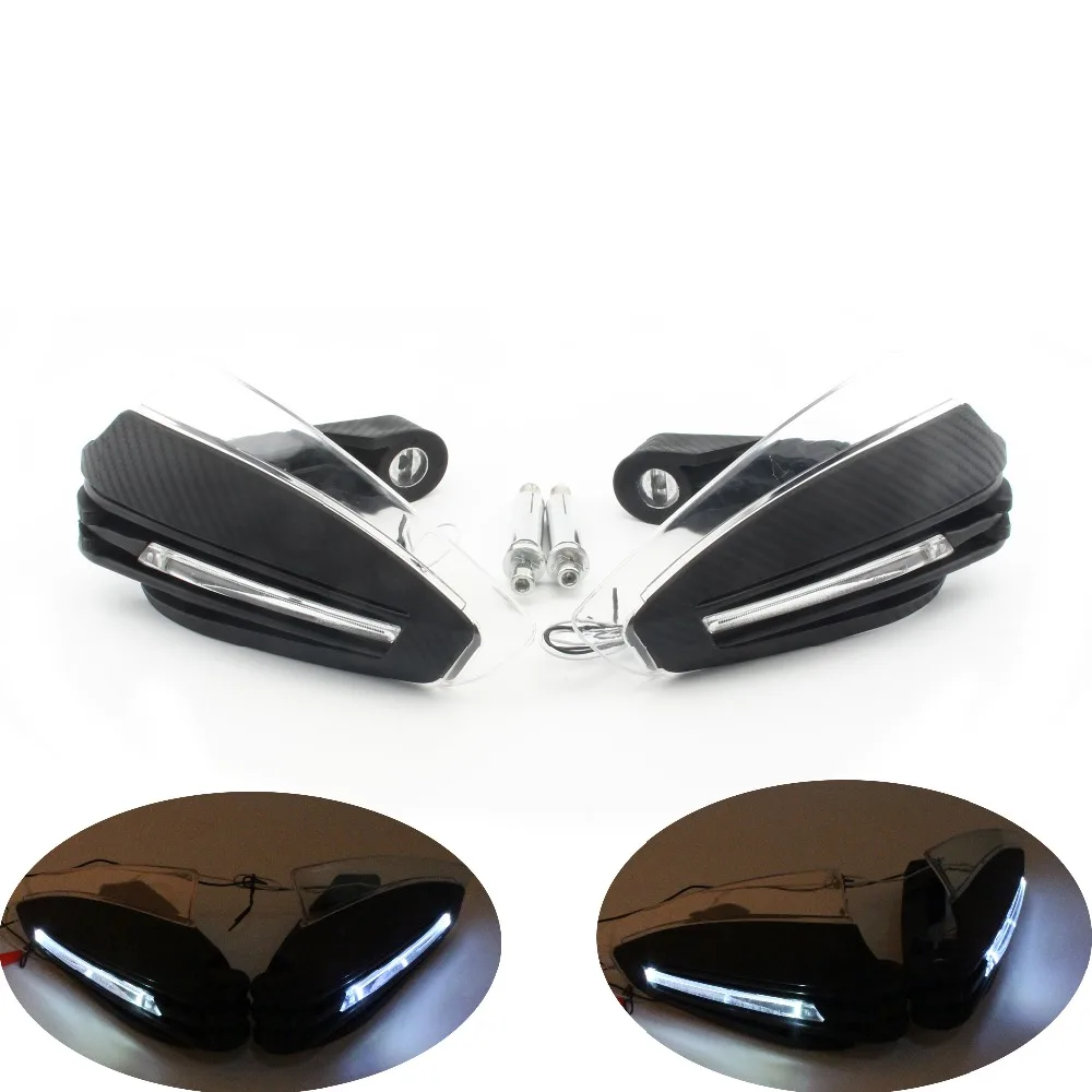 

7/8" 22mm Universal Motorcycle Accessories Hand Guards with LED Turn Signal Light Carbon Hand Protectors