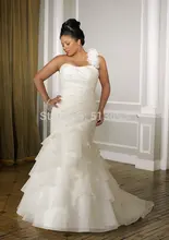Top Online Mermaid One Shoulder Beading/Pleat Lace Up Organza Plus Size Wedding Dress Top Online Mermaid One Shoulder Beading/Pleat Lace Up Organza Plus Size Wedding Dress